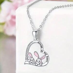 Always In Heart Necklace, Easter Bunny Necklace